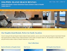 Tablet Screenshot of dauphinislandbeachrentals.com